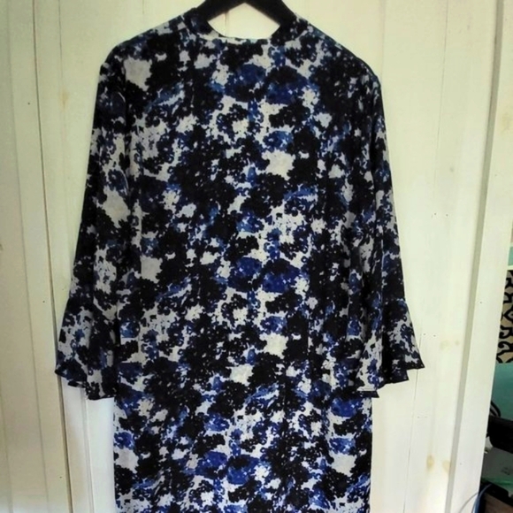 Ralph Lauren Bell Sleeve Flowered Shirt Dress Size 16 - Picture 3 of 13